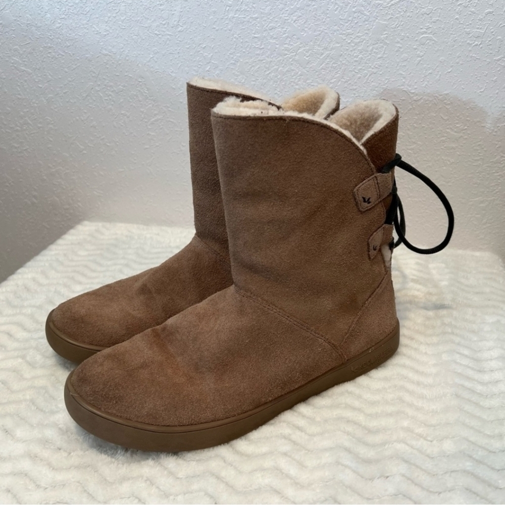 Koolaburra By UGG Shazi Suede Shearling Short Lace Up Winter Boot Size 8 - Picture 4 of 8